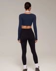 Pilates Crop Top Halter Top - Long Sleeve-SUUKSESS-SUUKSESS