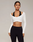 Pilates Crop Top Halter Top - Long Sleeve-SUUKSESS-SUUKSESS