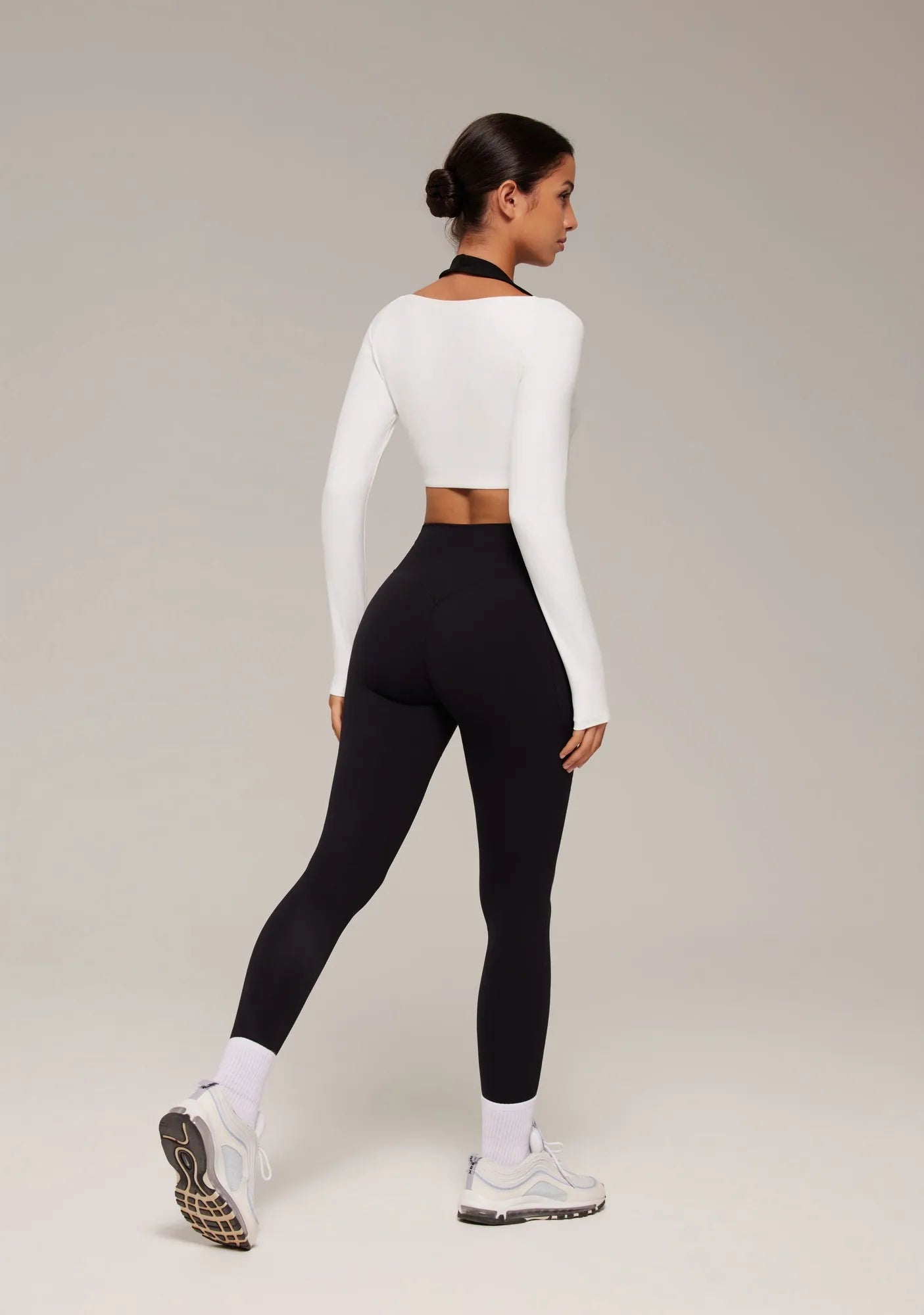 Pilates Crop Top Halter Top - Long Sleeve-SUUKSESS-SUUKSESS