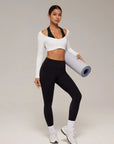 Pilates Crop Top Halter Top - Long Sleeve-SUUKSESS-SUUKSESS
