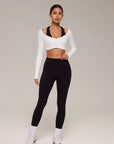 Pilates Crop Top Halter Top - Long Sleeve-SUUKSESS-SUUKSESS