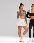 Pilates Crop Top Halter Top - Long Sleeve-SUUKSESS-SUUKSESS