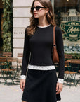 Layered Crew Neck Fitted Shirt - Long Sleeve