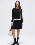 Layered Crew Neck Fitted Shirt - Long Sleeve