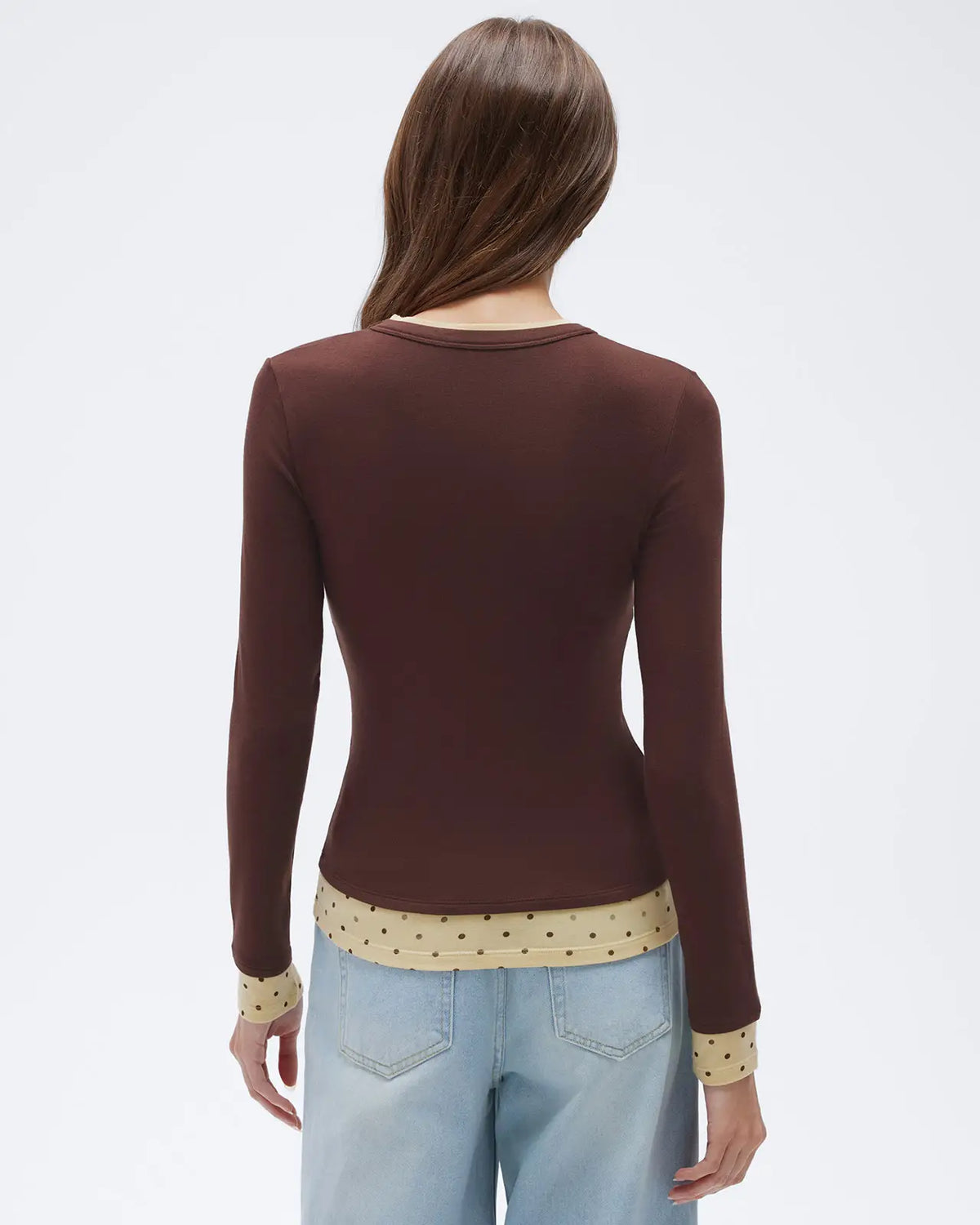 Layered Crew Neck Fitted Shirt - Long Sleeve