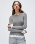 Layered Crew Neck Fitted Shirt - Long Sleeve