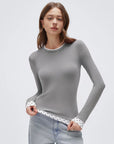 Layered Crew Neck Fitted Shirt - Long Sleeve