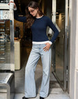 Layered Crew Neck Fitted Shirt - Long Sleeve