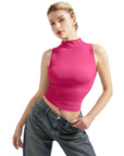 Buttery Soft Crew Neck Sleeveless Tank Top-Clothing-SUUKSESS-Pink-XS-SUUKSESS