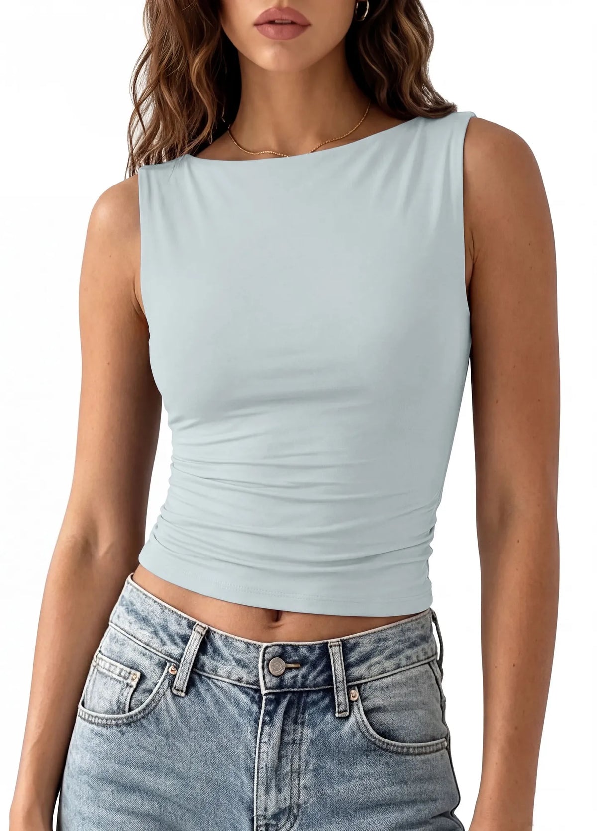 Buttery Soft Side Ruched Tank Top