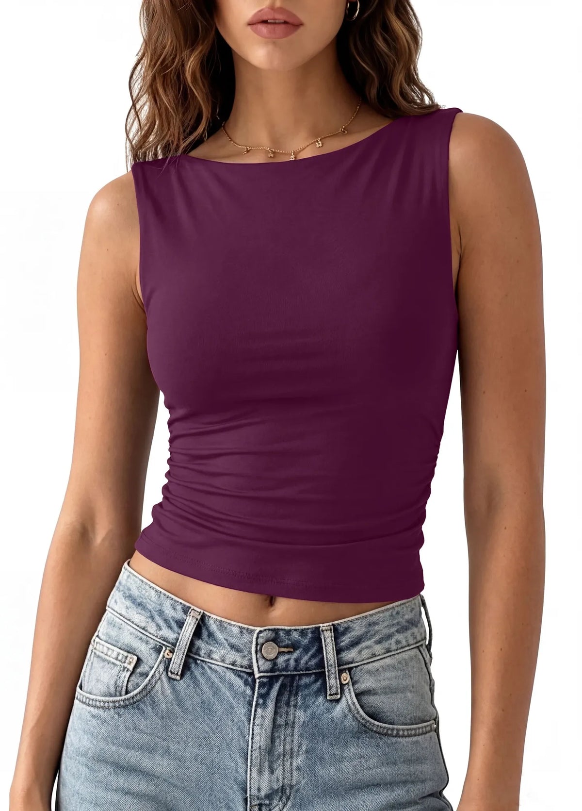 Buttery Soft Side Ruched Tank Top