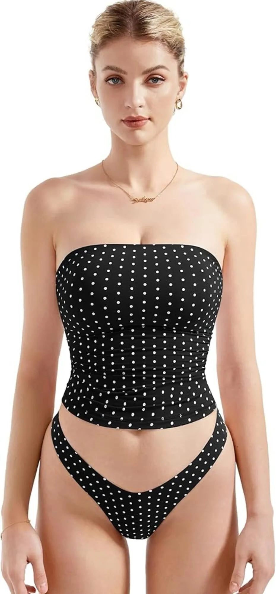 Buttery Soft Tube Tank Top-Clothing-SUUKSESS-Black Polka Dots-XXS-SUUKSESS