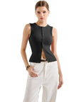 Button Style Cotton Ribbed Sleeveless Top-SUUKSESS-SUUKSESS