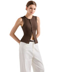 Button Style Cotton Ribbed Sleeveless Top-SUUKSESS-SUUKSESS