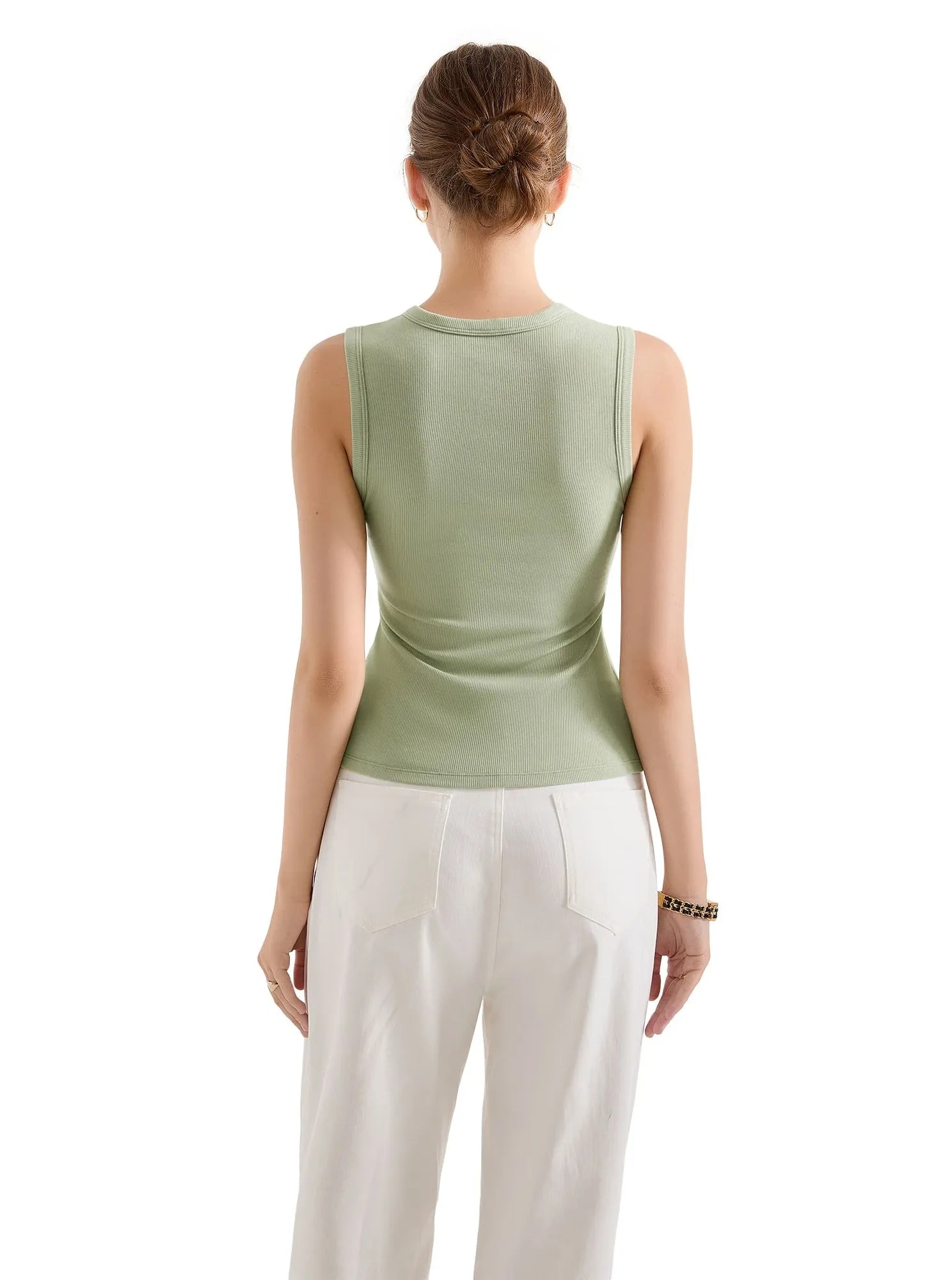 Button Style Cotton Ribbed Sleeveless Top-SUUKSESS-SUUKSESS