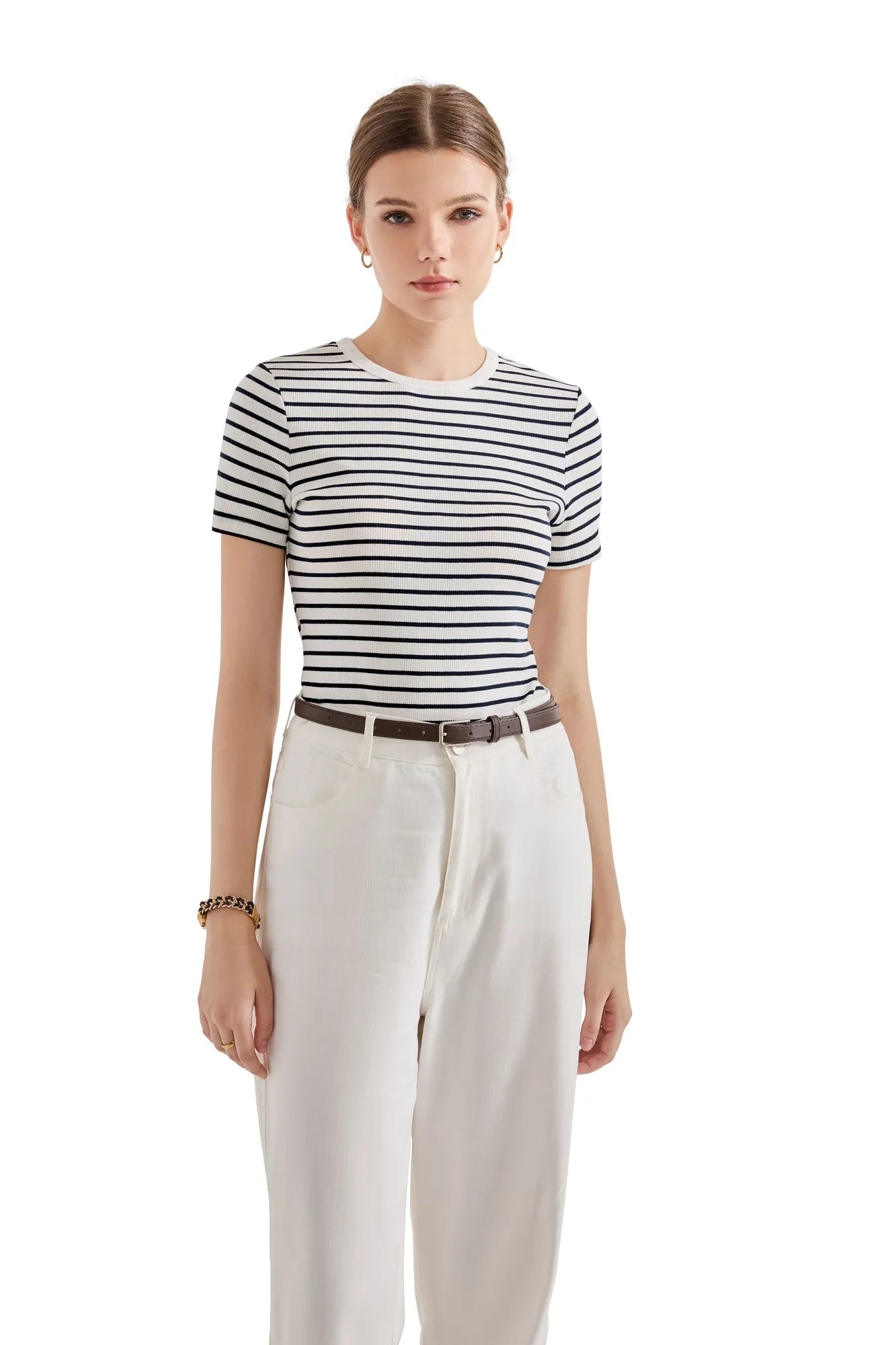 Ribbed Stripe Shirt-SUUKSESS-White Stripe-S-SUUKSESS