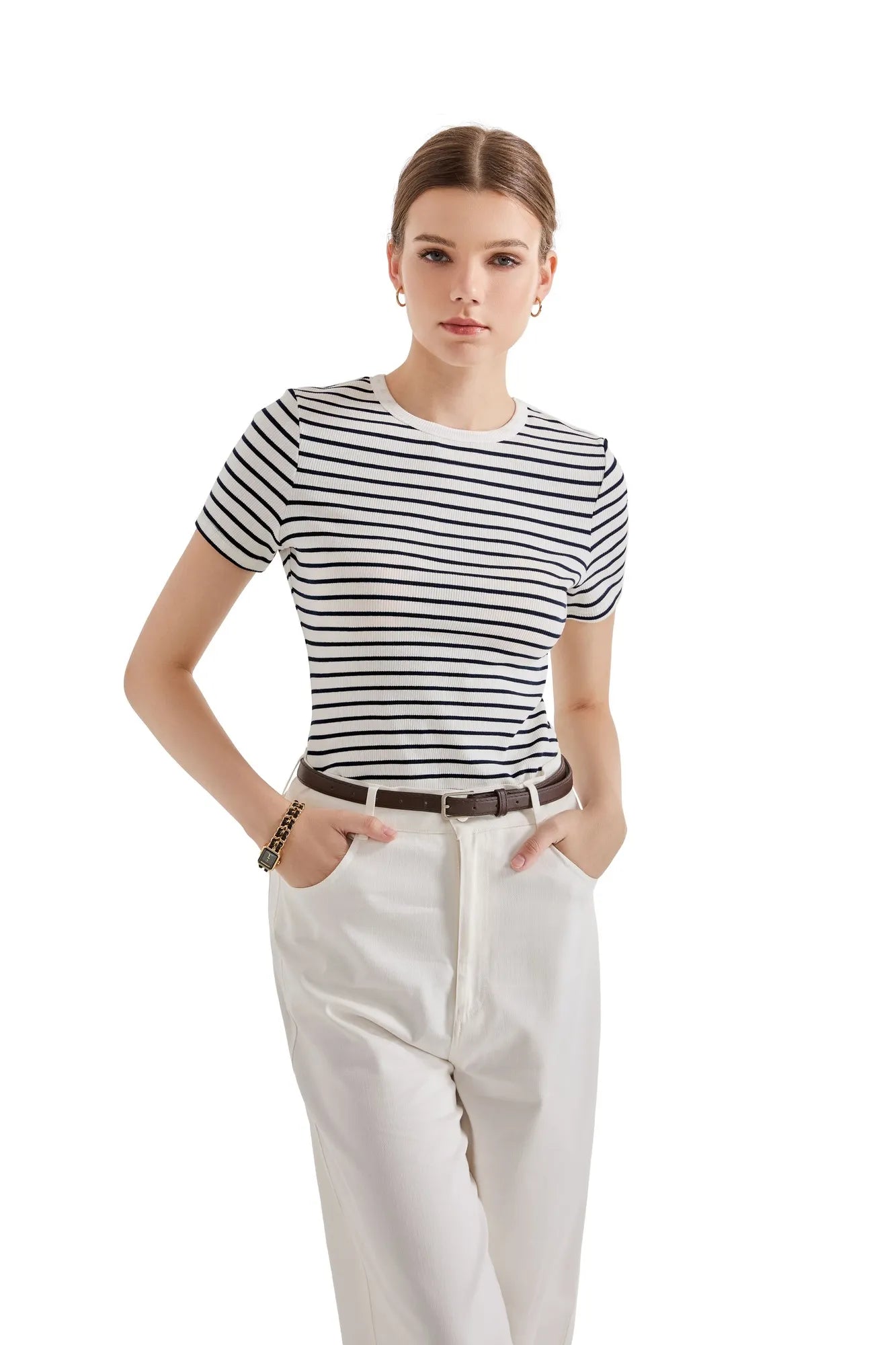 Ribbed Stripe Shirt-SUUKSESS-SUUKSESS