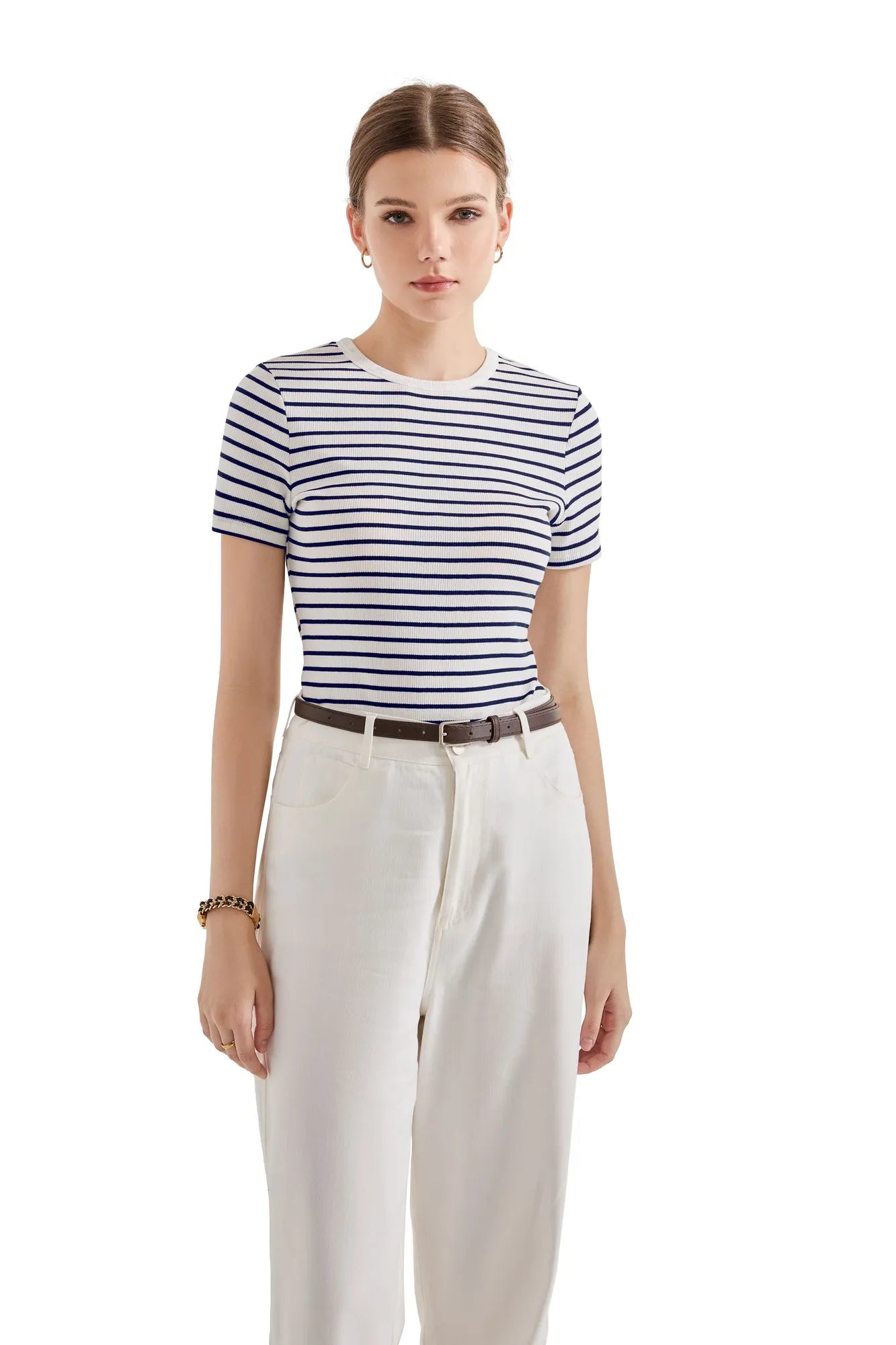 Ribbed Stripe Shirt-SUUKSESS-Blue Stripe-S-SUUKSESS