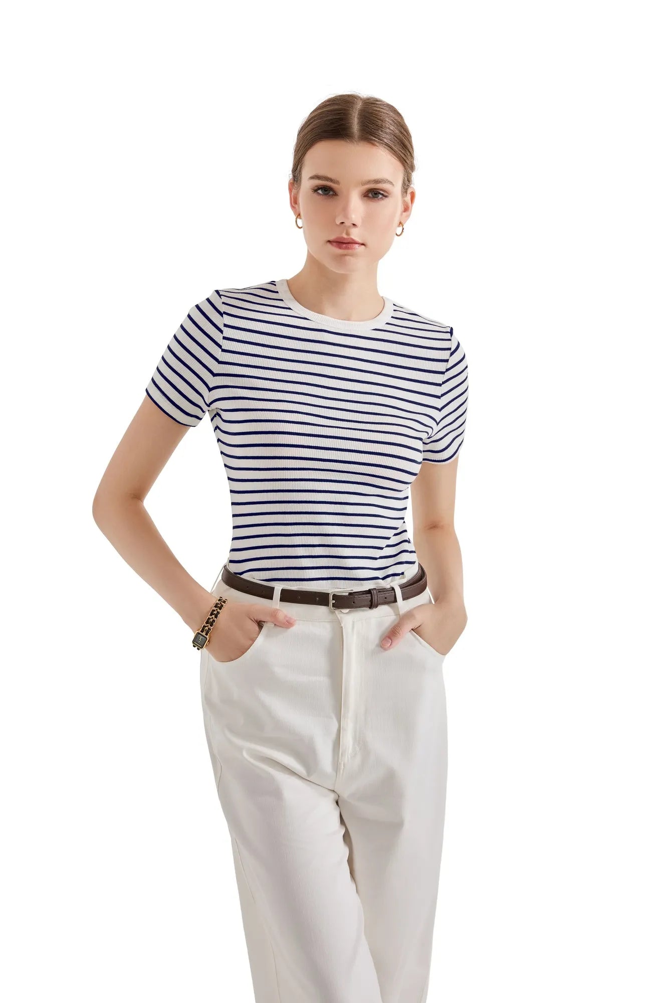 Ribbed Stripe Shirt-SUUKSESS-SUUKSESS