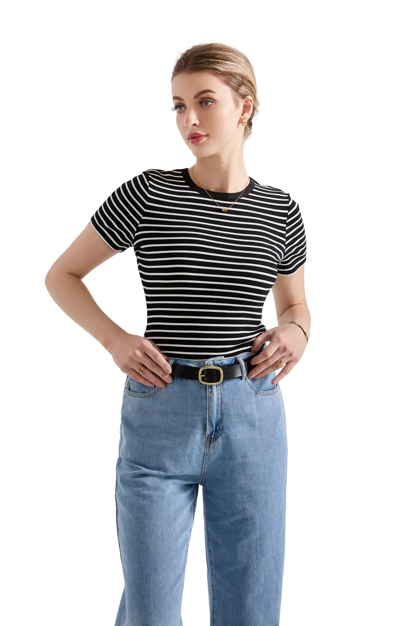 Ribbed Stripe Shirt-SUUKSESS-SUUKSESS