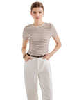 Ribbed Stripe Shirt-SUUKSESS-Brown Stripe-S-SUUKSESS