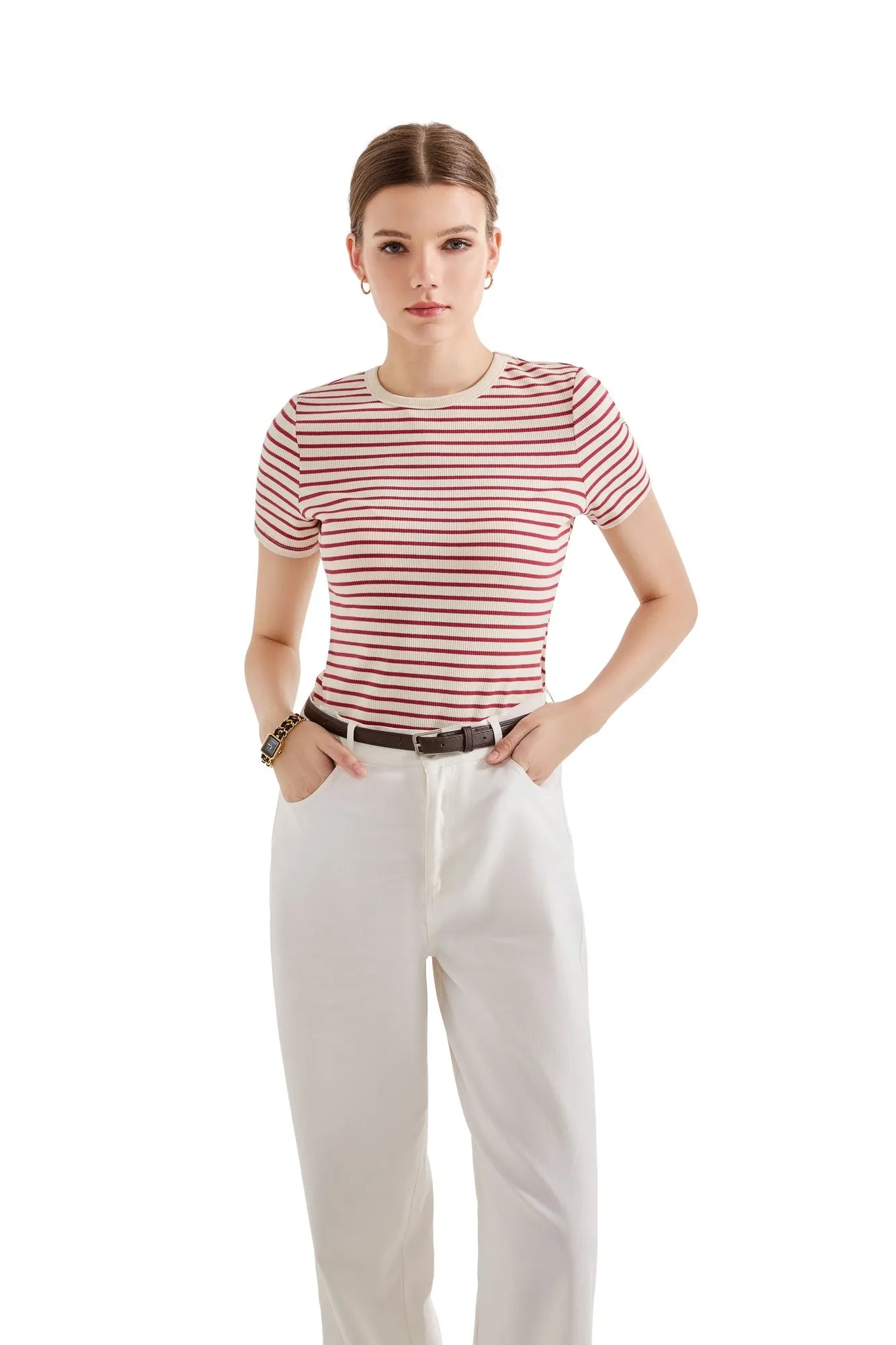 Ribbed Stripe Shirt-SUUKSESS-Red Stripe-S-SUUKSESS