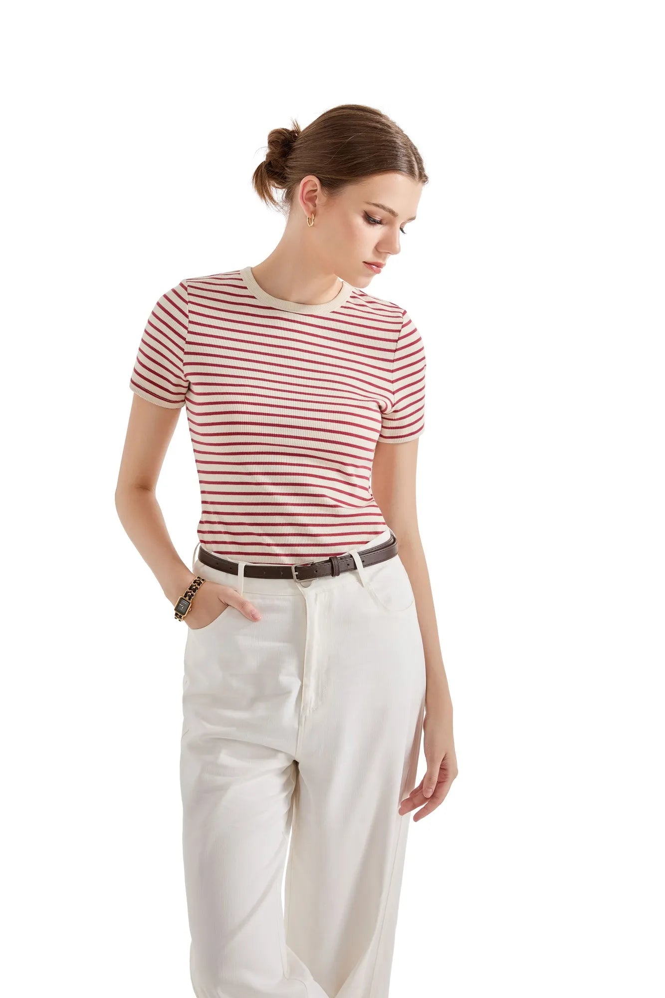 Ribbed Stripe Shirt-SUUKSESS-SUUKSESS