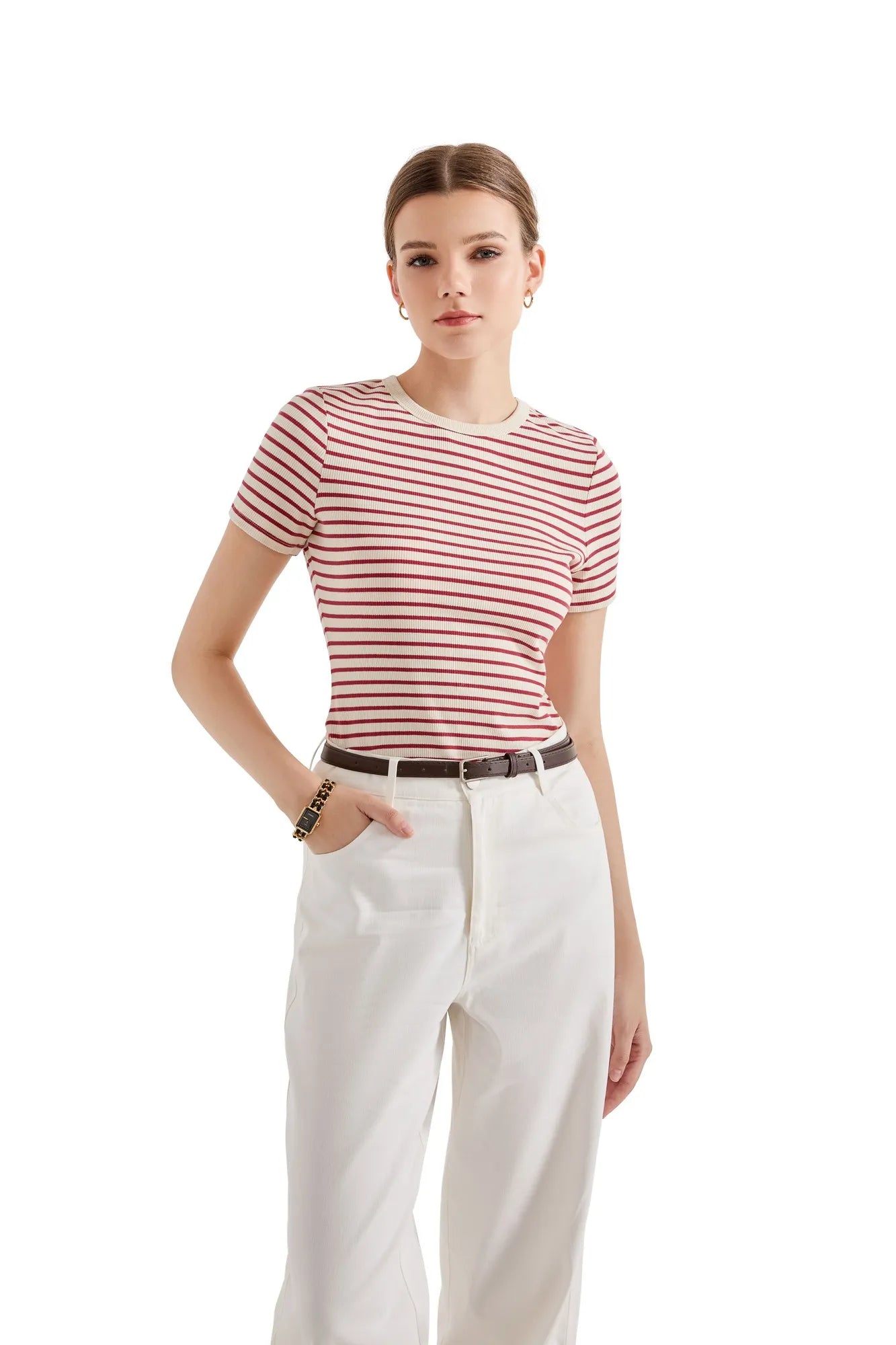 Ribbed Stripe Shirt-SUUKSESS-SUUKSESS