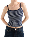 Cotton Ribbed Stripe Cami Tank Top-SUUKSESS-SUUKSESS