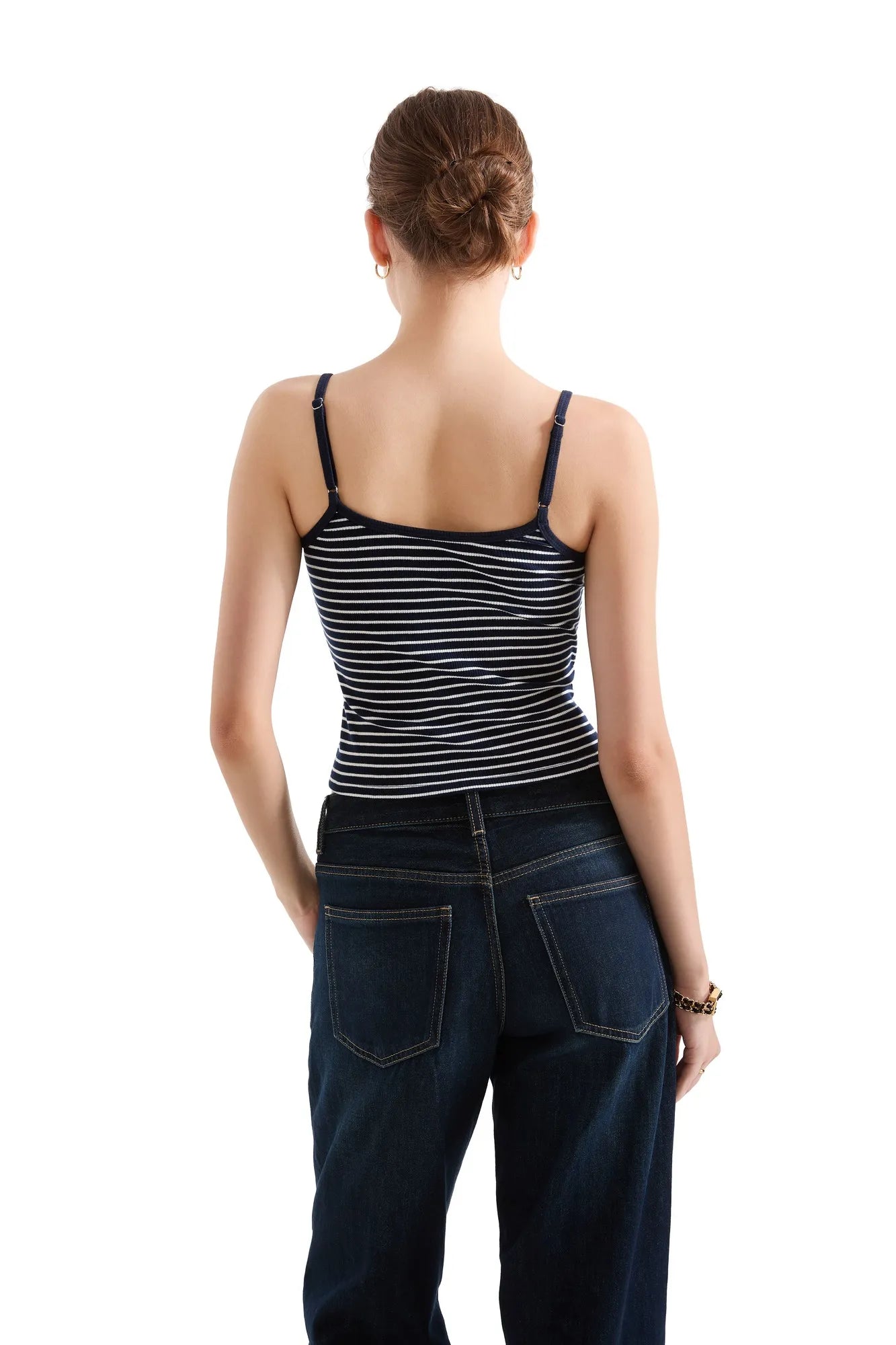 Cotton Ribbed Stripe Cami Tank Top-SUUKSESS-SUUKSESS