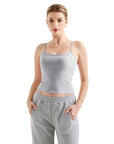 Cotton Ribbed Stripe Cami Tank Top-SUUKSESS-Striped Grey-XS-SUUKSESS