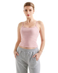 Cotton Ribbed Stripe Cami Tank Top-SUUKSESS-Striped Pink-XS-SUUKSESS