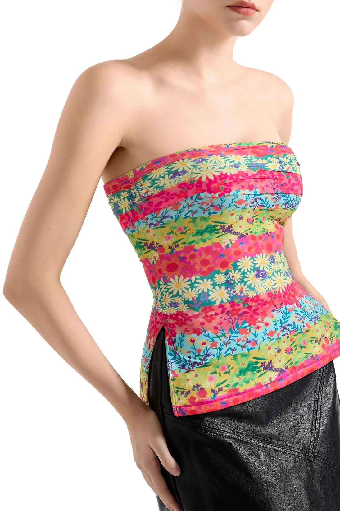 Tropical Buttery Soft Side Split Tube Top – SUUKSESS