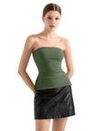 Buttery Soft Side Split Tube Top-Clothing-SUUKSESS-Olive-XS-SUUKSESS