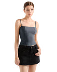 Corset Cami Tank Top-SUUKSESS-Slate Grey-XS-SUUKSESS