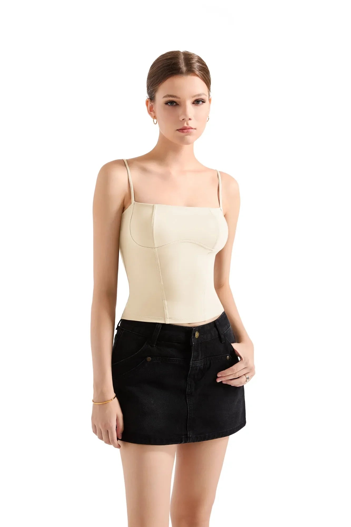Corset Cami Tank Top-SUUKSESS-Beige-XS-SUUKSESS