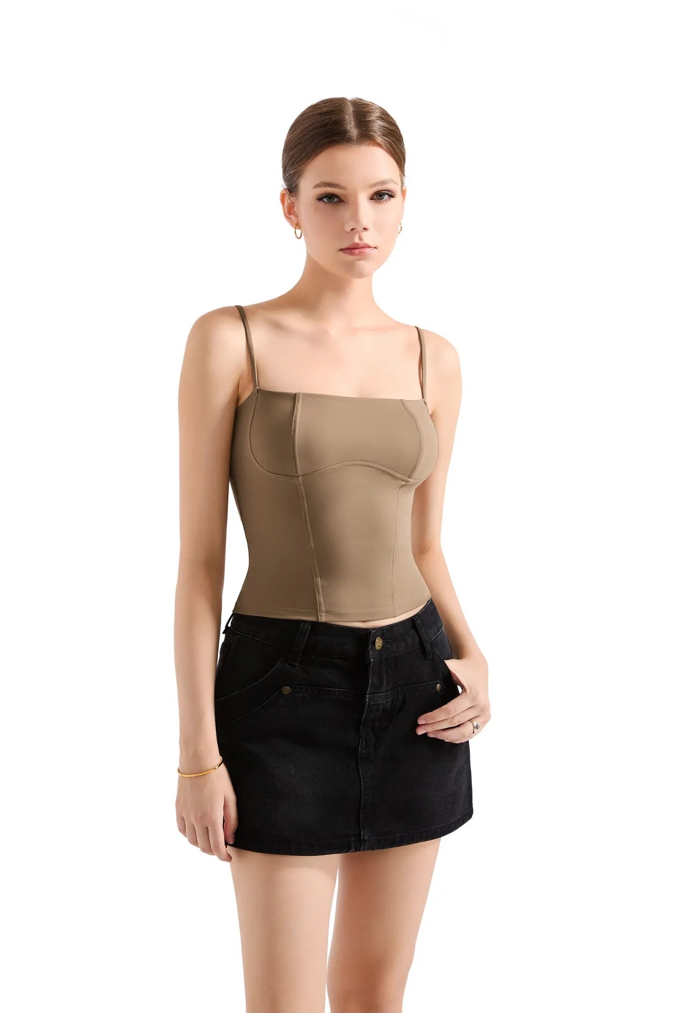 Corset Cami Tank Top-SUUKSESS-Coffee-XS-SUUKSESS