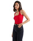 Ribbed Button Square Neck Tank Top-SUUKSESS-SUUKSESS