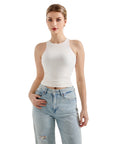 Buttery Soft High Neck Tank Top-Clothing-SUUKSESS-White-XS-SUUKSESS