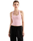 Buttery Soft Halter Tank Top-Clothing-SUUKSESS-Pink-XS-SUUKSESS