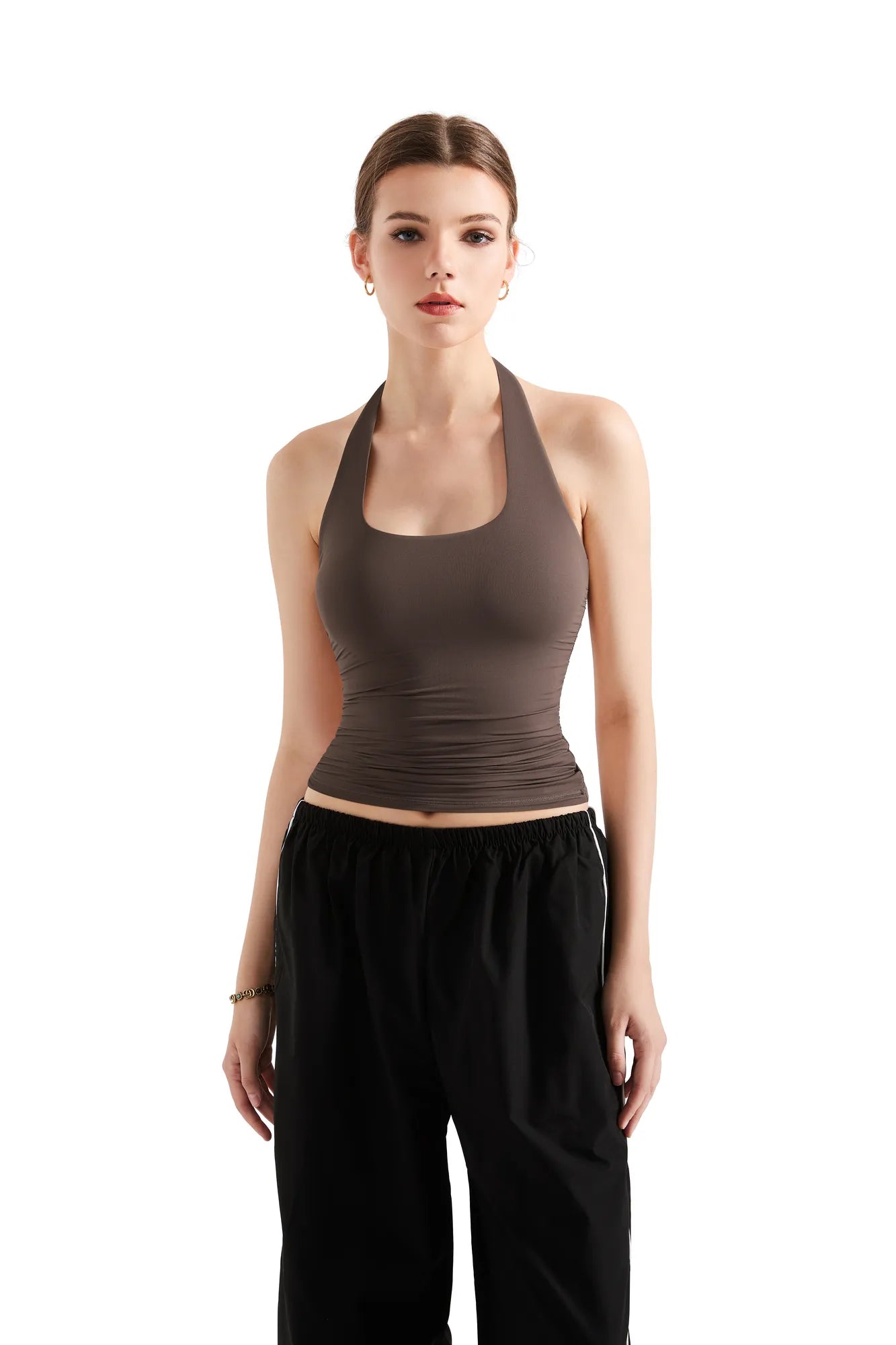 Buttery Soft Halter Tank Top-Clothing-SUUKSESS-Brown-XS-SUUKSESS