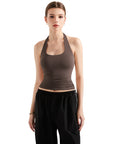 Buttery Soft Halter Tank Top-Clothing-SUUKSESS-Brown-XS-SUUKSESS