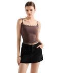 Buttery Soft Cami Lace Tank Top-Clothing-SUUKSESS-Grey-XS-SUUKSESS