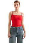 Buttery Soft Cami Lace Tank Top-Clothing-SUUKSESS-Red-XS-SUUKSESS