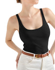 Ribbed U Neck Tank Top-Clothing-SUUKSESS-SUUKSESS