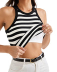 Cotton Ribbed Crew Neck Tank Top