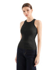 Cotton Ribbed Crew Neck Tank Top