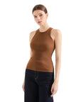 Cotton Ribbed Crew Neck Tank Top