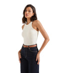 Cotton Ribbed Crew Neck Tank Top