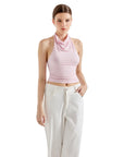 Buttery Soft Cowl Neck Tank Top-SUUKSESS-Pink-XS-SUUKSESS